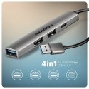 AXAGON HUE-STA HUB 4-portowy 1x USB-A 5Gbps, 2x USB2.0 + 1x USB-C 2.0, 12cm kabel USB-A