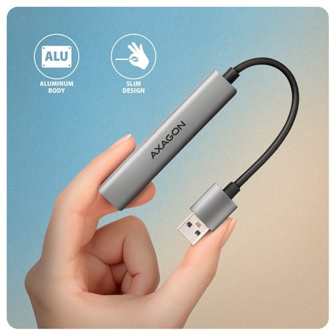 AXAGON HUE-STA HUB 4-portowy 1x USB-A 5Gbps, 2x USB2.0 + 1x USB-C 2.0, 12cm kabel USB-A