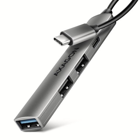 AXAGON HUE-STC HUB 4-portowy 1x USB-A 5Gbps, 2x USB2.0 + 1x USB-C 2.0, 12cm kabel USB-C