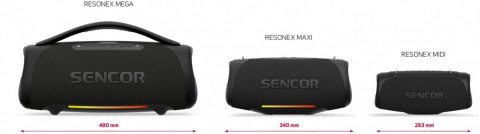 Sencor Głośnik bluetooth Resonex Midi Moc 80W, IPX7, TWS(99szt.), LED