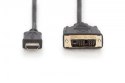 Digitus Kabel adapter HDMI Standard 1080p 60Hz FHD Typ HDMI A/DVI-D (18+1) M/M czarny 2m