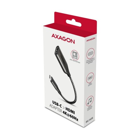 AXAGON RVC-HI2M Adapter aktywny USB-C -> HDMI 2.0 4K/60Hz Aluminum, 25cm kabel