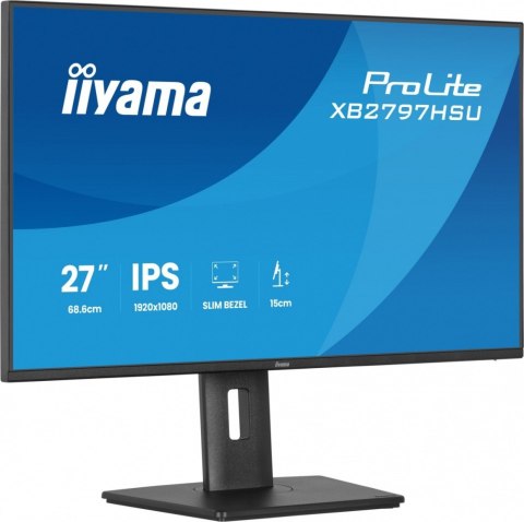 IIYAMA Monitor ProLite 27 cali XB2797HSU-B1 IPS,FHD,HDMI,DP,120Hz,2xUSBv3.2, 2xUSB-C, 350 CD, 2x2W, HAS 150/PIVOT