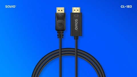 Savio Kabel Display Port do HDMI 1,5m, CL-183