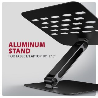 AXAGON STND-LQB Podstawka do laptopów aluminiowa 10-17,3 cala regulowane kąty nachylenia, Czarna