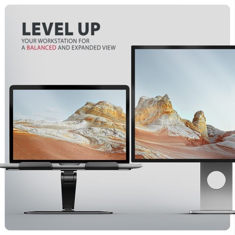 AXAGON STND-LQB Podstawka do laptopów aluminiowa 10-17,3 cala regulowane kąty nachylenia, Czarna