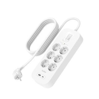 Belkin Listwa zasilająca SurgePlus 6xschuko 1xUSB-A 1xUSB-C 650J 2m