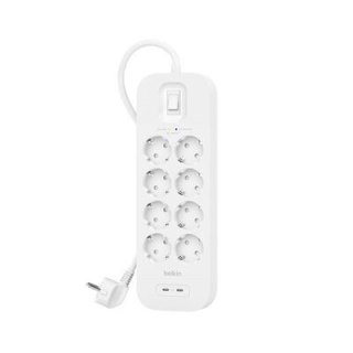Belkin Listwa zasilająca SurgePlus 8x schuko 2xUSB-C 900J 2m