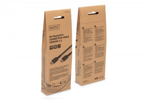 Digitus Kabel połączeniowy PREMIUM DisplayPort 8K60Hz UHD DP/DP M/M 1m Czarny