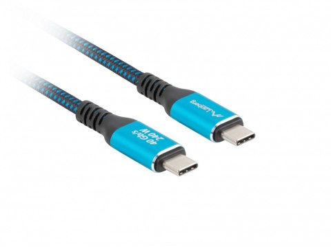 Lanberg Kabel USB-C M/M USB4 0,5m 240W 8K 60HZ czarno-niebieski