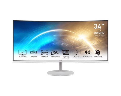 MSI Monitor 34 cale PRO MP341CQW CURVED/VA/UWQHD/100Hz