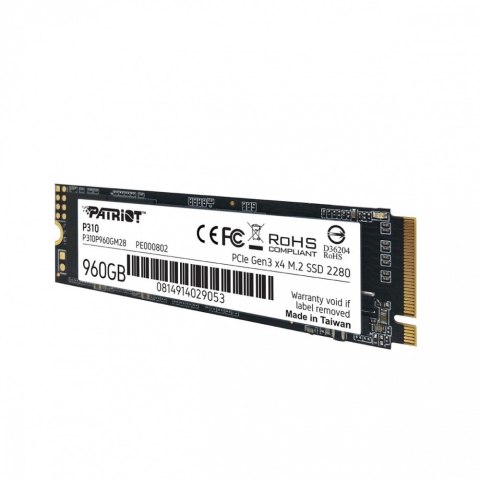 Patriot Dysk SSD P310 960GB M.2 2280 2100/1800 PCIe NVMe Gen3 x 4