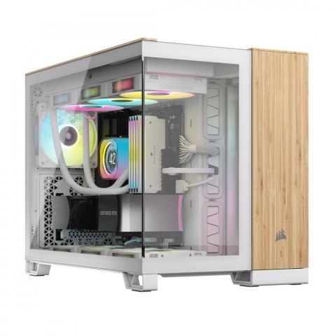 Corsair Obudowa 2500X mATX Mid Tower Biały/Bambus drewno