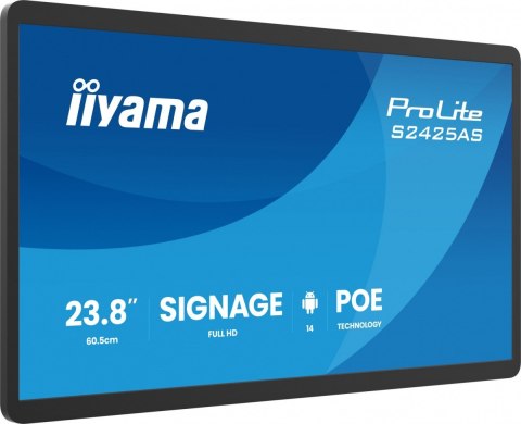 IIYAMA Monitor 23.8 cala ProLite S2425AS-B1 IPS,FHD,A14,24/7,RJ45, iiSignage, WI-FI
