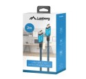 Lanberg Kabel USB-C M/M USB4 2M 240W 8K 60HZ czarno-niebieski