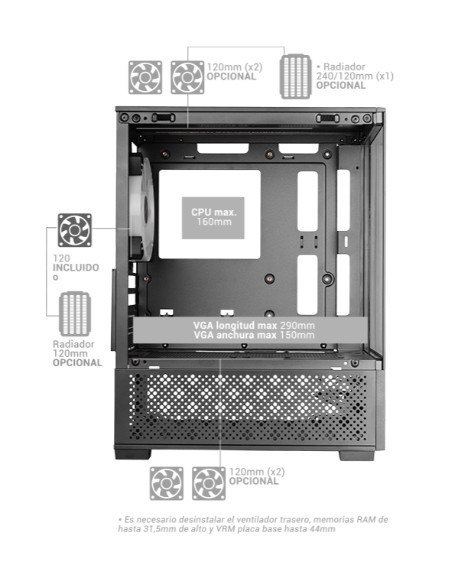 TACENS Obudowa MARS MC-SE2 BLACK microATX