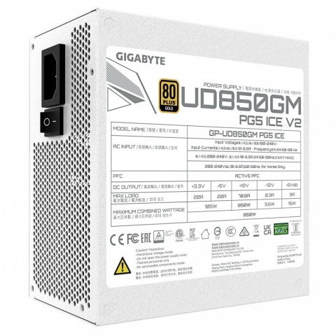 Gigabyte Zasilacz modularny 850W GP-UD850GM PG5 V2 ICE 80+ Gold