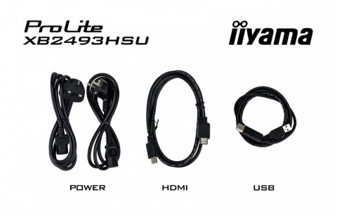 IIYAMA Monitor 23.8 cala XB2493HSU-B1 IPS.HDMI.DP.2x2W.USBx2, 350cd,1500:1, HAS 150/PIVOT