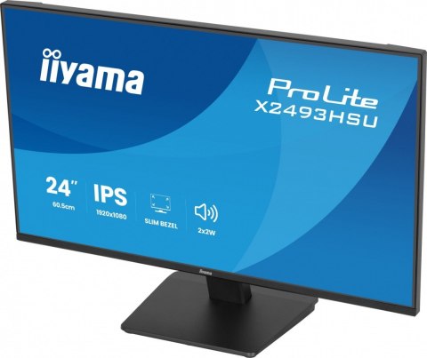 IIYAMA Monitor 24 cale X2493HSU-B1 IPS,FHD,HDMI,DP,120Hz, 1500:1, 2xUSB, 350cd, cienka ramka z 4 stron