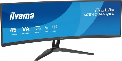 IIYAMA Monitor ProLite 44.5 cala XCB4594DQSU-B1 ,VA,DQHD,2xDP,2xHDMI,1500R,32:9, 450 cd/m2, 3000:1, USB HUB x4 (2x Type-A, 2x Typ