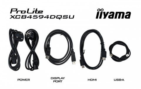 IIYAMA Monitor ProLite 44.5 cala XCB4594DQSU-B1 ,VA,DQHD,2xDP,2xHDMI,1500R,32:9, 450 cd/m2, 3000:1, USB HUB x4 (2x Type-A, 2x Typ