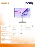 Benq Monitor 27 cali MA270UP 4K IPS 5ms/IPS/HDMI/USB