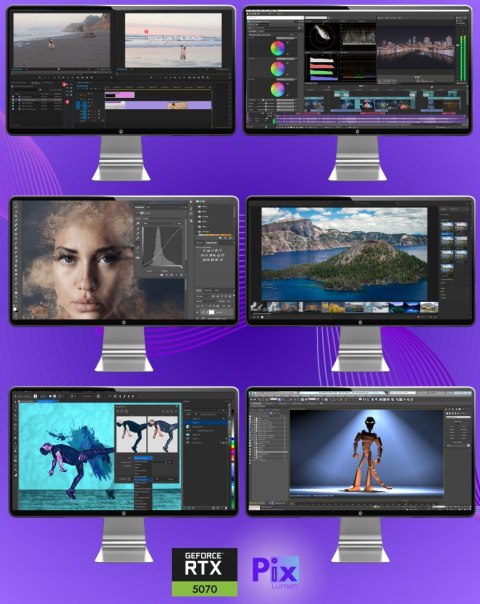 PIX Lumen V4 Intel Core i7 NVIDIA GeForce RTX 5070 64GB DDR4 2000GB SSD Windows 11 Pro