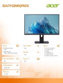 Acer Monitor 23.8 cala B247YGBMIQPRZX IPS 120Hz HDMI DP VGA