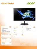 Acer Monitor 23.8 cala CB242YP6BIPR IPS 144Hz HDMI DP VGA