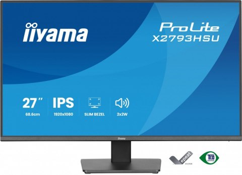 IIYAMA Monitor 27 cali X2793HSU-B1 IPS.HDMI.DP.120Hz,2xUSB, 1500:1,350cd, cienka ramka z 4 stron
