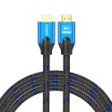 Savio Kabel HDMI (M) v2.1, 1,8m, 8K, miedź, niebiesko-czarny, złote końcówki, ethernet/3D, CL-142