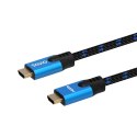 Savio Kabel HDMI (M) v2.1, 1,8m, 8K, miedź, niebiesko-czarny, złote końcówki, ethernet/3D, CL-142