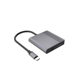 Gembird Adapter USB-C do HDMI + DP, 4K 60Hz, czarny