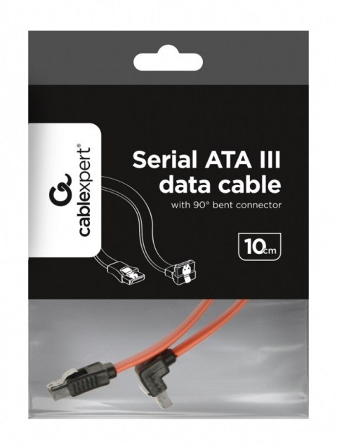 Gembird Kabel do dysków SATA DATA III (6GB/S)10cm metalowe zatrzaski kątowy