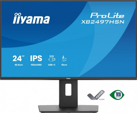 IIYAMA Monitor 24 cale XB2497HSN-B1 IPS, USB-C Dock,HDMI, DP, RJ45