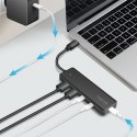 LogiLink Hub USB-C, 4-porty 2x USB-A,2xUSB-C, czarny