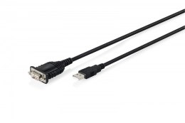 Digitus Kabel adapter USB 2.0 - DB9 RS232 M/Ż, chipset FTDI (FT232RNL), PVC, czarny, 1.8 m
