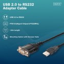 Digitus Kabel adapter USB 2.0 - DB9 RS232 M/Ż, chipset FTDI (FT232RNL), PVC, czarny, 1.8 m