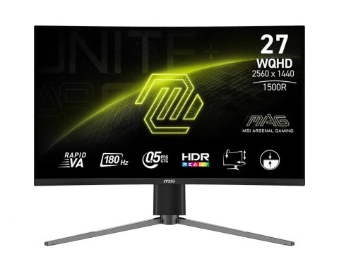 MSI Monitor MAG 27CQ6PF 27 cali/LED/QHD/Zakrzywiony/180Hz/Czarny