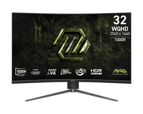 MSI Monitor MAG 325CQPF E18 31.5/LED/WQHD/LED/Zakrzywiony/180Hz/Czarny