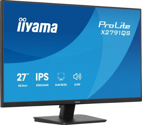 IIYAMA Monitor 27 cali X2791QS-B1 IPS, QHD, 120Hz, HDMI, DP, 2xUSB, 1500:1, 350cd, 2x2W, cienka ramka z 4 stron
