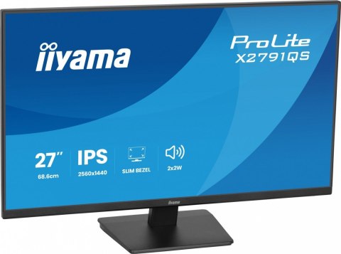 IIYAMA Monitor 27 cali X2791QS-B1 IPS, QHD, 120Hz, HDMI, DP, 2xUSB, 1500:1, 350cd, 2x2W, cienka ramka z 4 stron