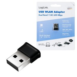 LogiLink Adapter bezprzewodowy USB WLAN, 11ac, 650Mbit