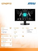 MSI Monitor G274QPF E2 27 cali /LED/QHD/Flat/180Hz/czarny