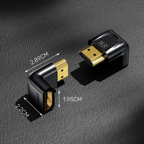 Adapter HDMI Unitek 2.1 8K kątowy 90 i 270 stopni kompaktowy 4K 120Hz HDR