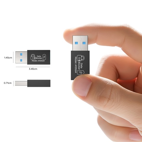 Adapter Przejściówka Unitek USB-A Wtyk Port Do Blokowania Danych
