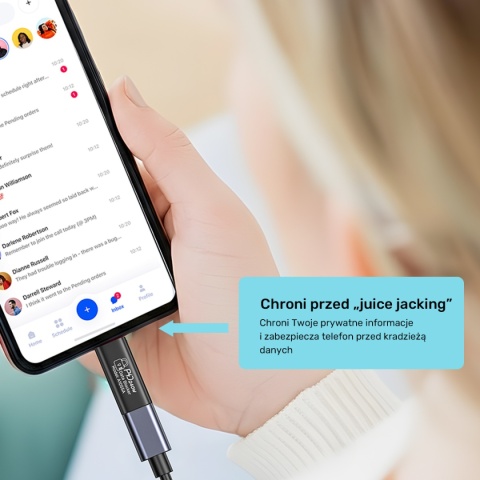 Adapter Przejściówka Unitek USB-C Do USB-C Blokowanie Danych