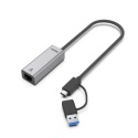 Adapter Przejściówka Unitek USB-C/USB-A RJ-45 Ethernet 2,5G Hybrydowy