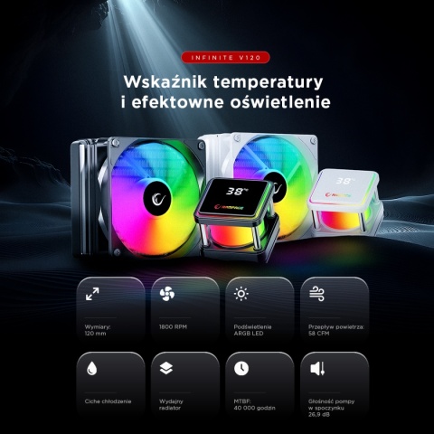 Chłodzenie Wodne Rampage INFINITE V120 ARGB 120 mm Do Procesora LGA 115X