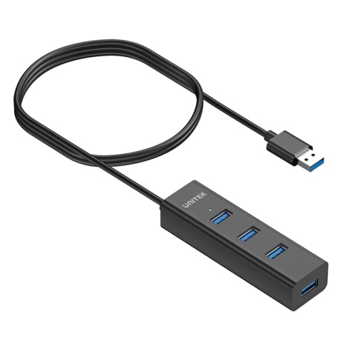 Hub USB Unitek Y-3089V01 5 Gbps 4x USB-A aktywny kabel 120 cm USB-C szybki